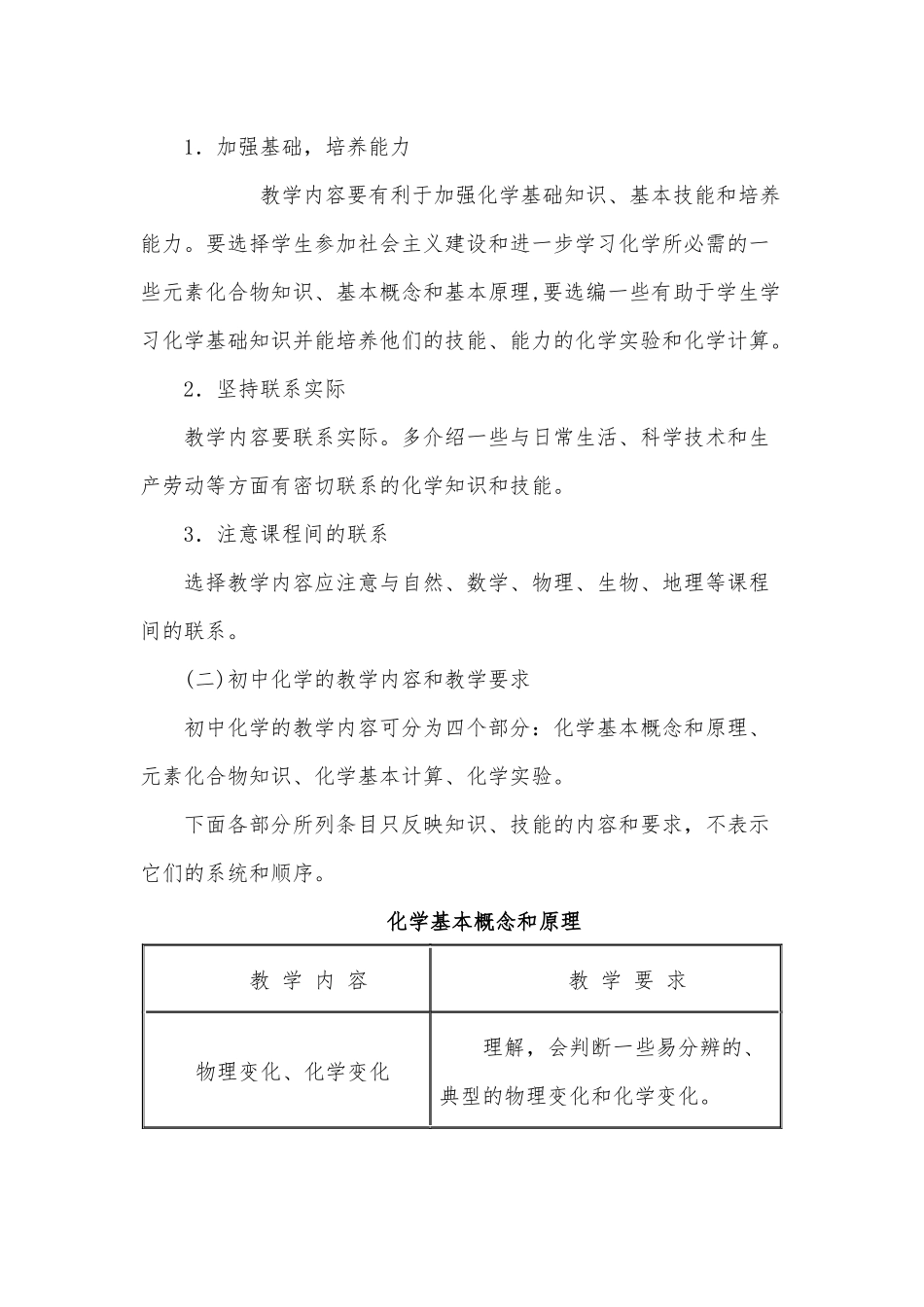 初级中学化学教学大纲_第2页