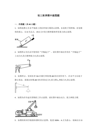 初三秋季期中物理画图题