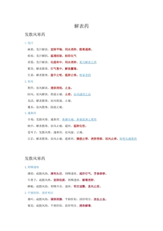 初级中药师-中药学-笔记