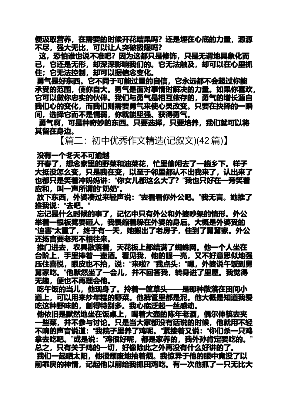 初三作文记叙文勇气_第2页