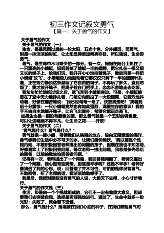 初三作文记叙文勇气