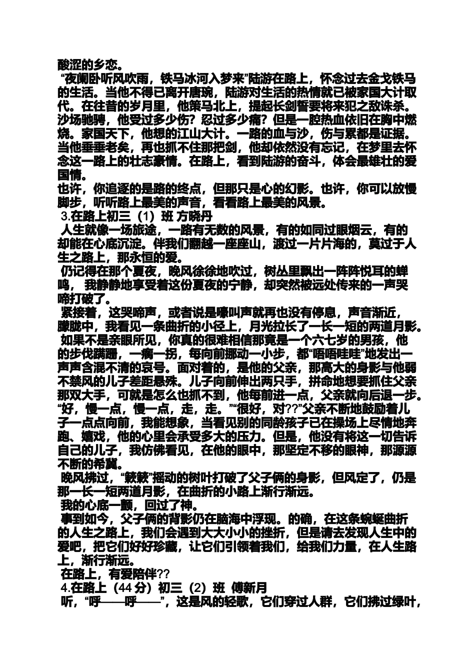 初三作文在路上_第2页