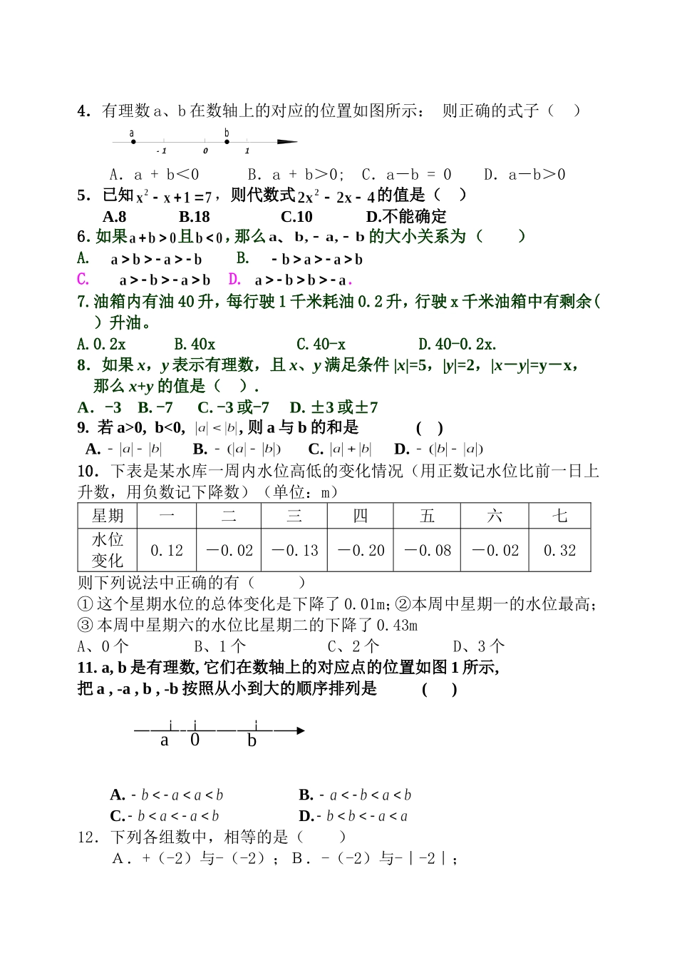 初一数学有理数综合_第2页