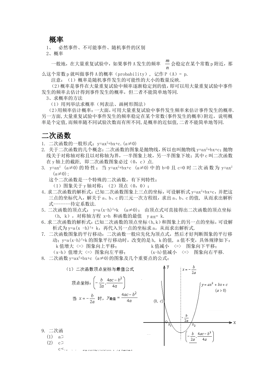 初三数学知识点疏理_第1页