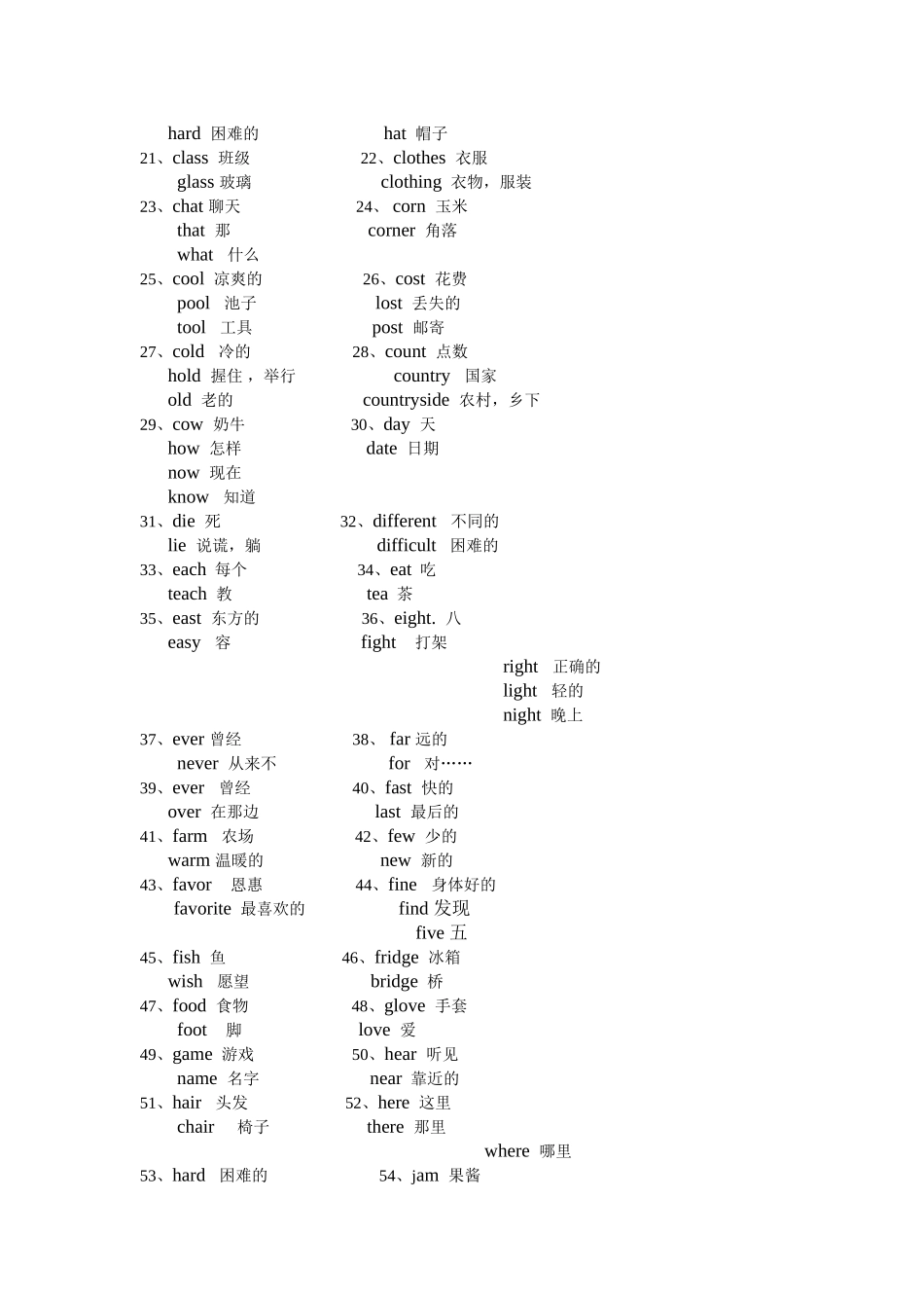 初一英语词汇总结(湘教版)_第3页
