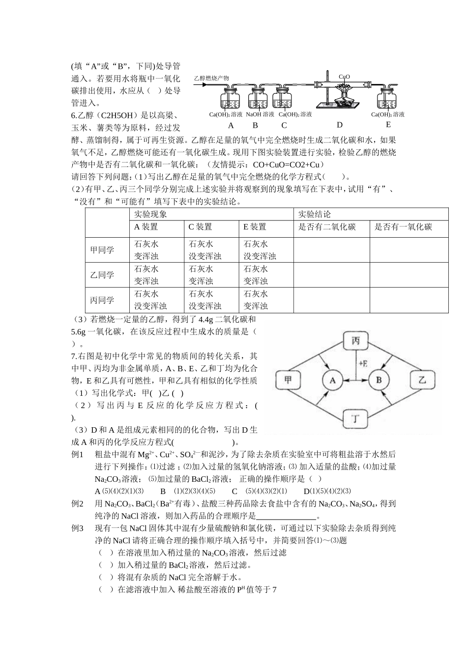 初三化学除杂题_第2页