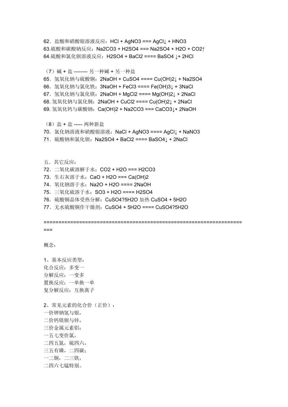 初三所有的化学方程式_第3页