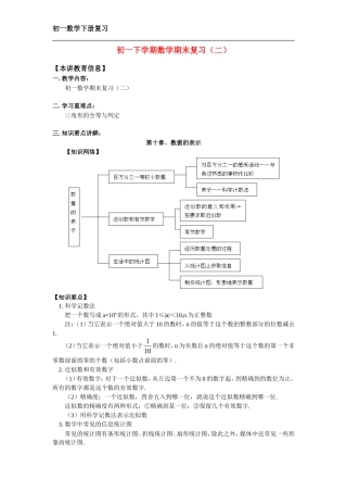 初一下学期数学期末复习知识点