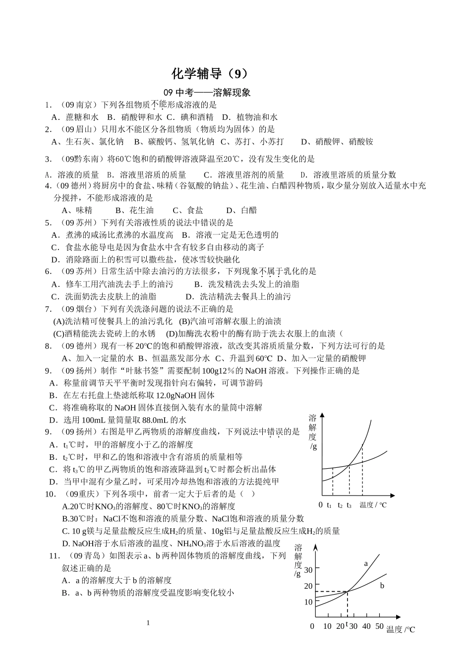 初三化学辅导(9)_第1页