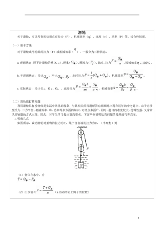 初三物理滑轮(精品)