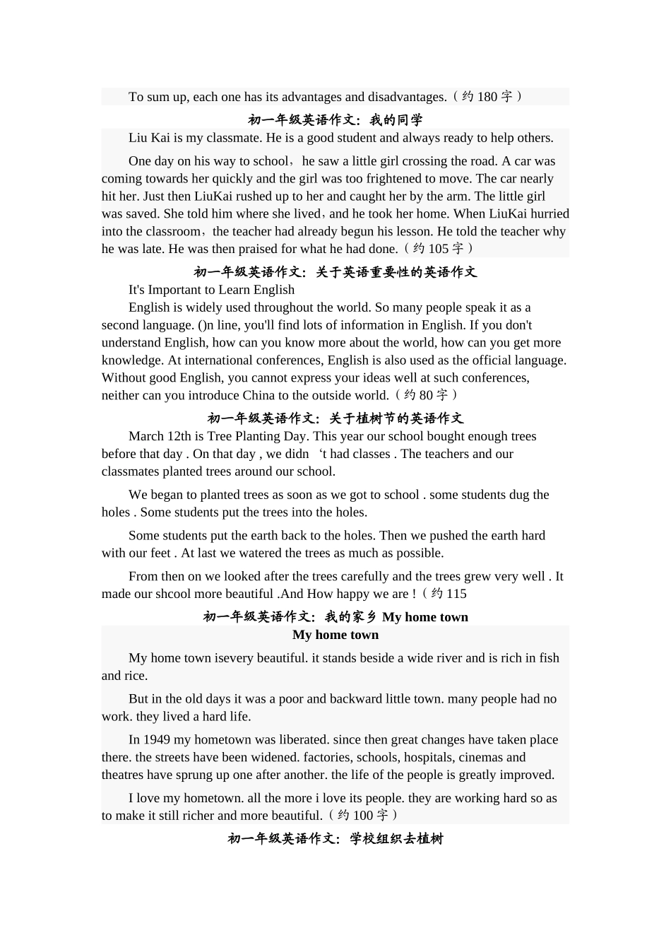 初一英语作文20篇集锦_第3页