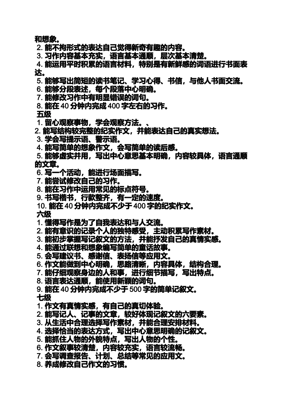 初三作文之初中作文教学大纲_第2页