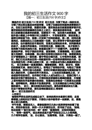 初三作文之我的初三生活作文900字