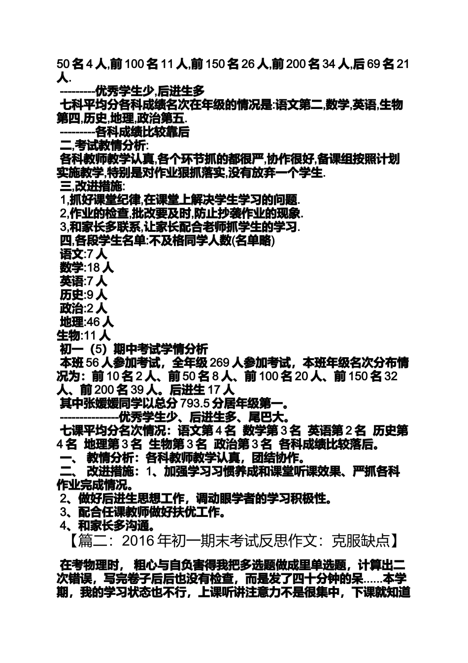 初一作文之初一期中成绩分析作文_第3页