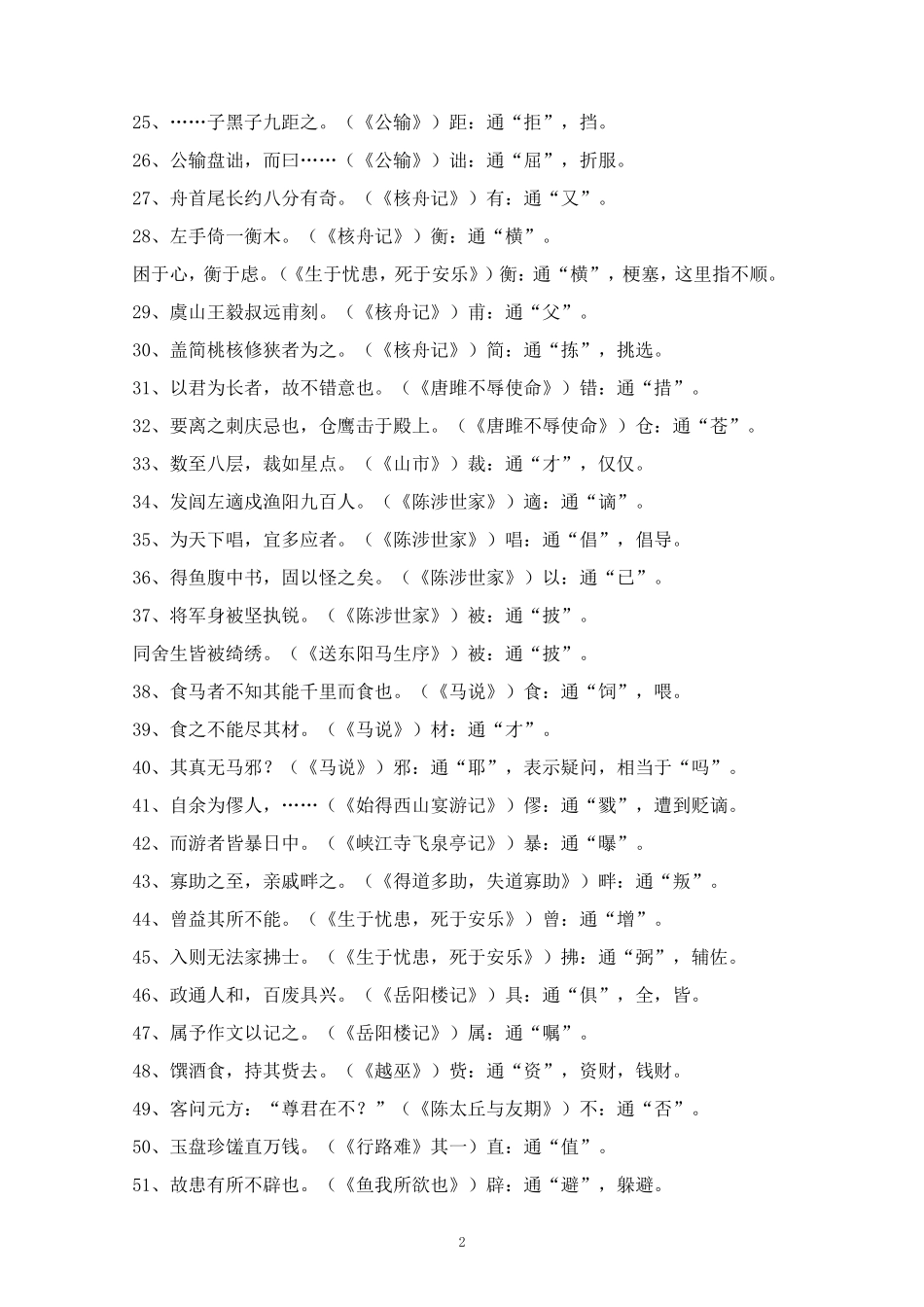初中1-6册文言文知识归纳_第2页