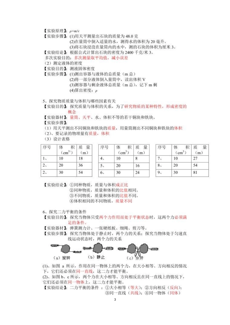 初中15个物理实验--实验步骤_第3页