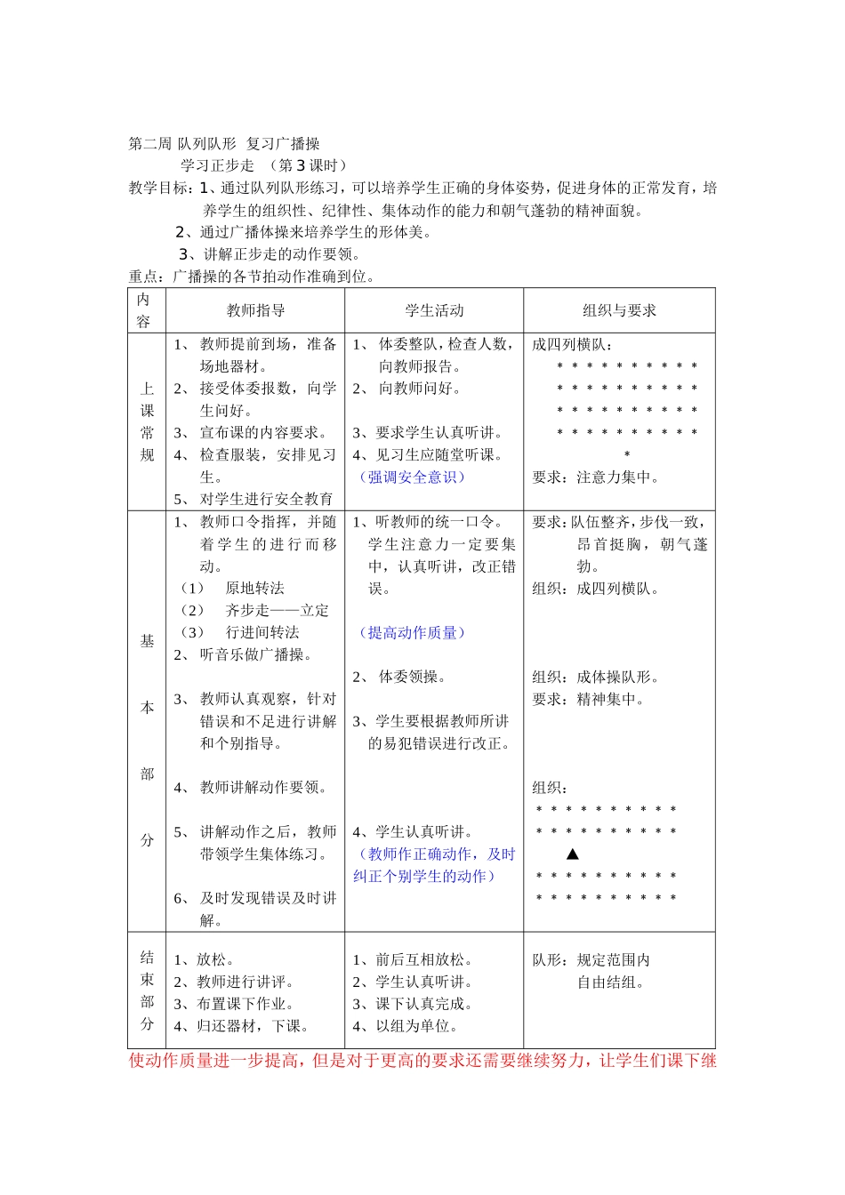 初中八年级体育课教案全集教案(同名6759)_第3页