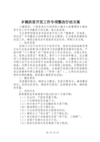 乡镇扶贫开发工作专项整改行动方案