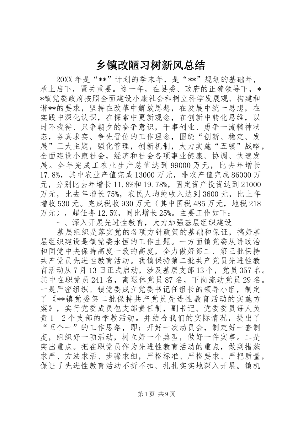 乡镇改陋习树新风总结_第1页