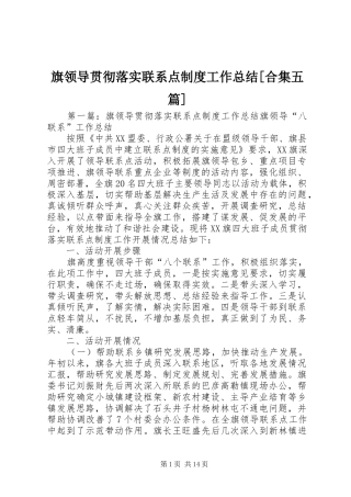 旗领导贯彻落实联系点制度工作总结合集五篇