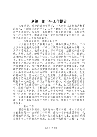 乡镇干部下年工作报告