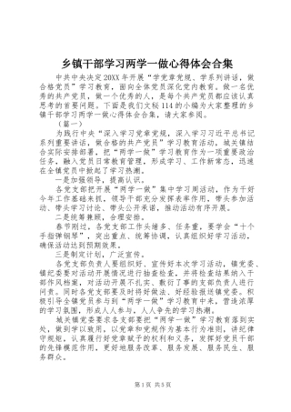 乡镇干部学习两学一做心得体会合集