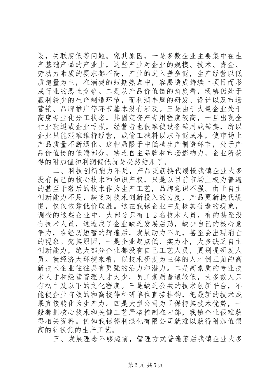 乡镇工业企业调研报告_第2页