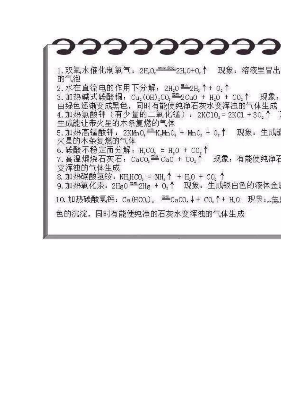 初中必背：化学方程式及现象总结_第2页