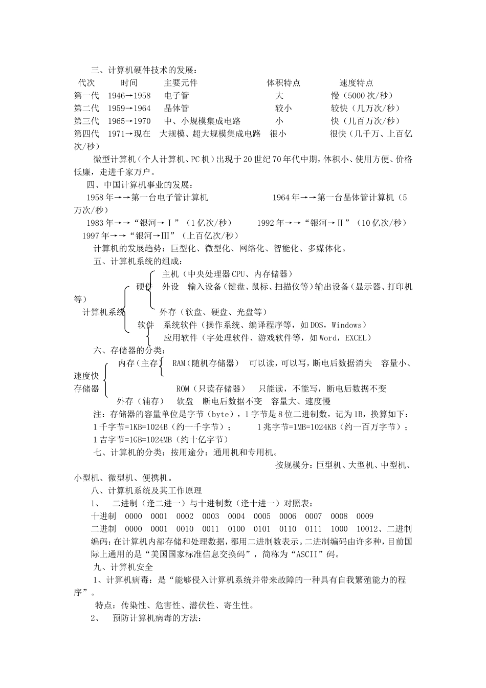 初中毕业生信息技术中考知识点详解_第2页