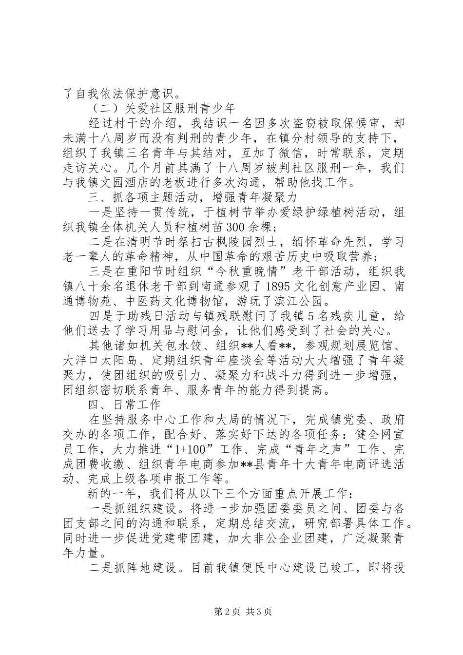 乡镇共青团工作总结_第2页