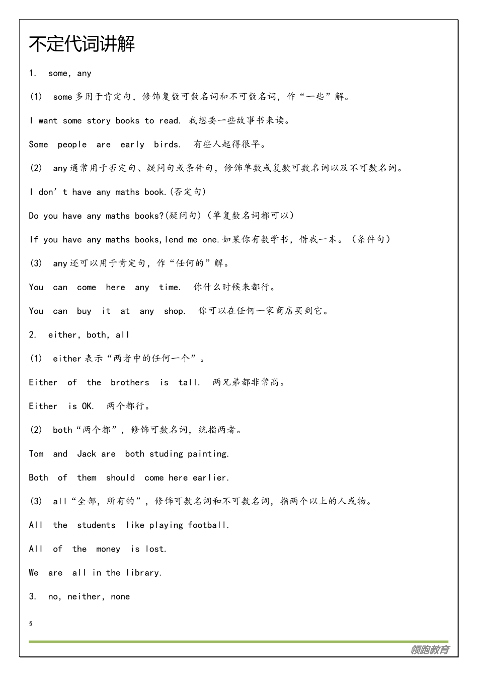 初中不定代词讲解_第1页