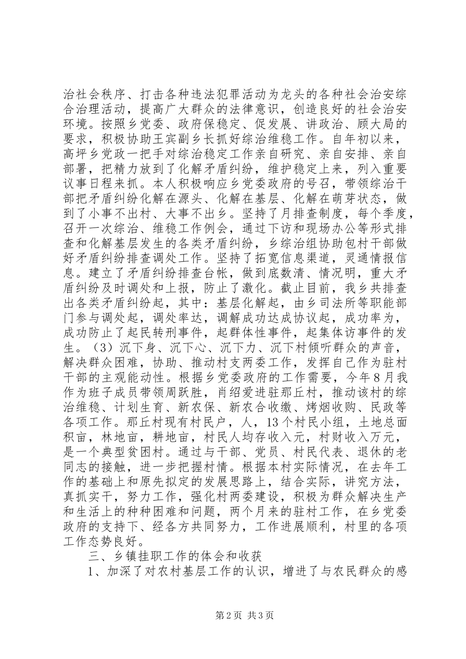 乡镇挂职干部工作总结_第2页