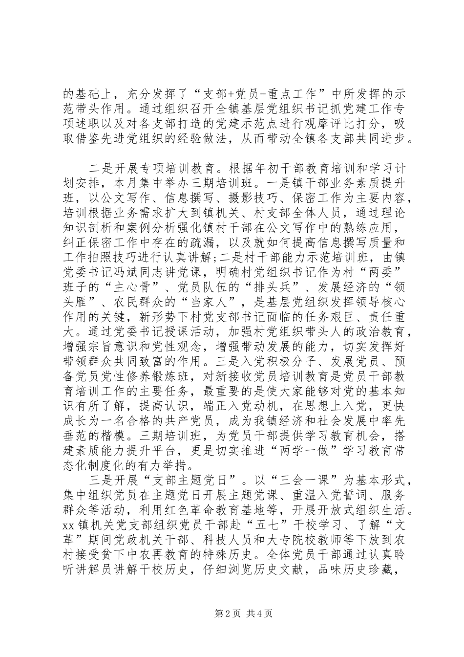 乡镇关于扎实开展党建促进月活动工作总结_第2页