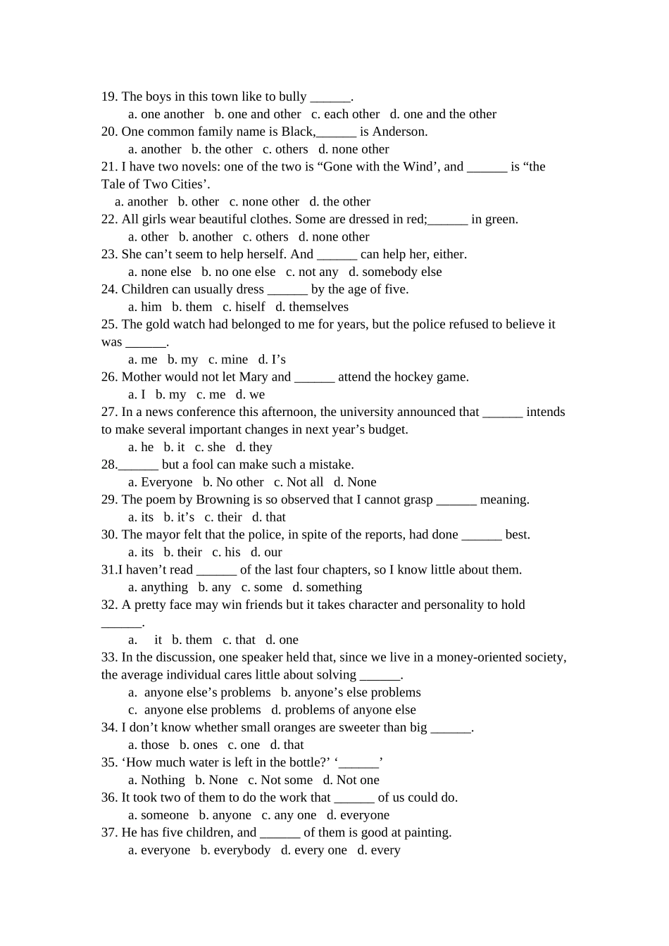 初中代词练习及答案_第2页