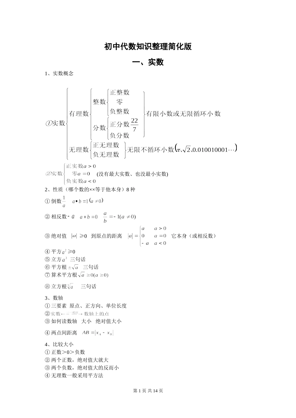 初中代数复习提纲_第1页