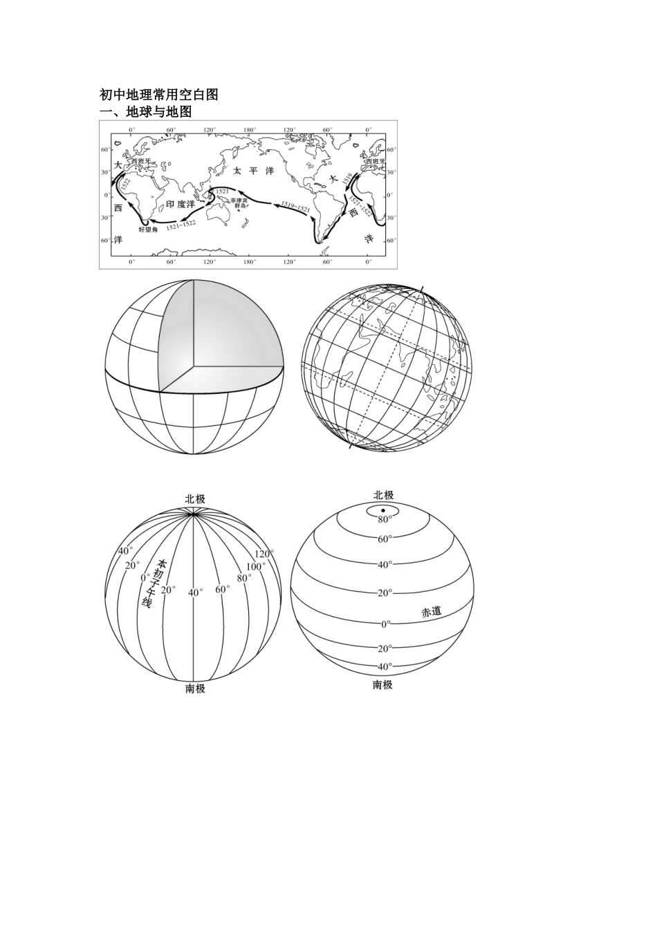 初中地理常用空白图_第1页