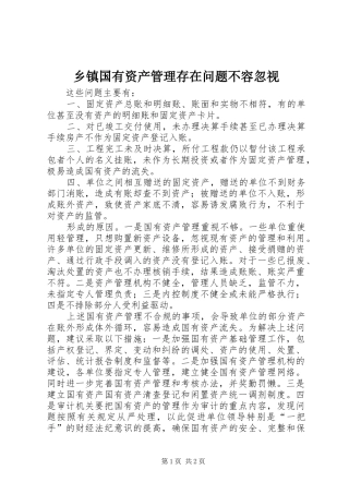 乡镇国有资产管理存在问题不容忽视