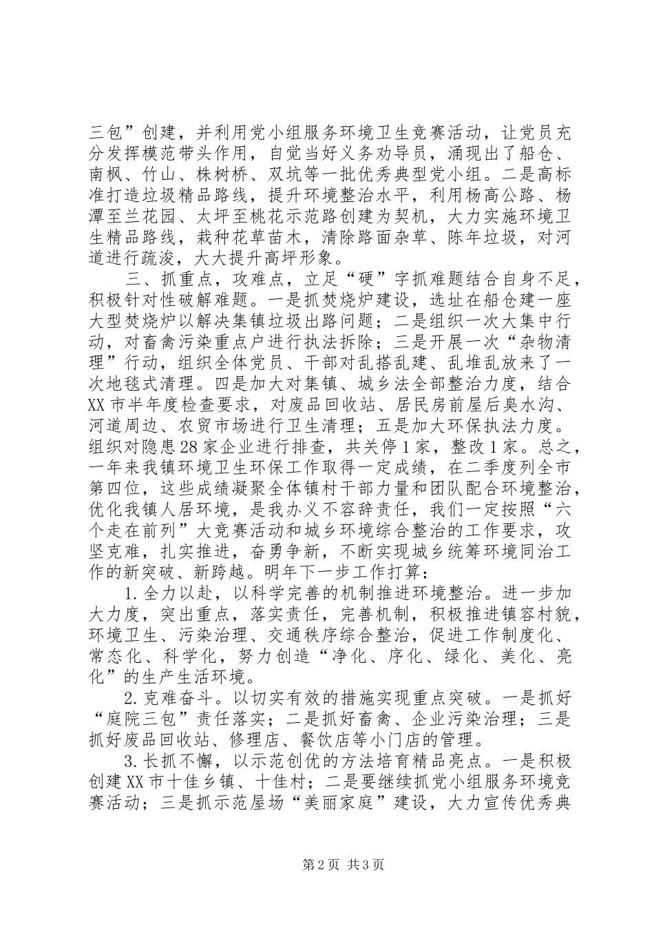 乡镇环境同治工作总结_第2页
