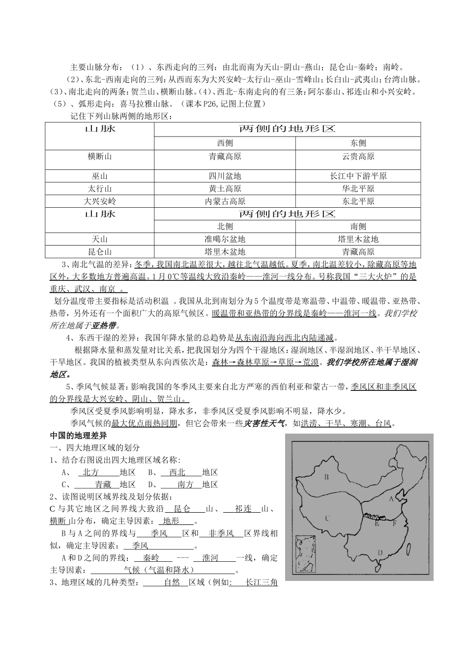 初中地理结业考试复习提纲_第3页