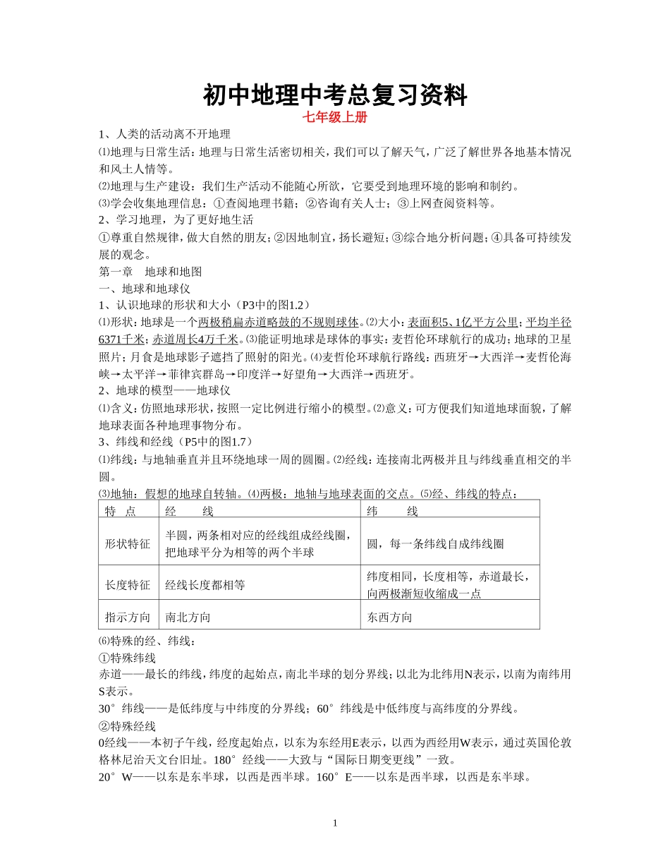 初中地理中考总复习(2013)_第1页