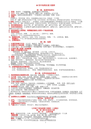 初中地理总复习提纲(同名11674)