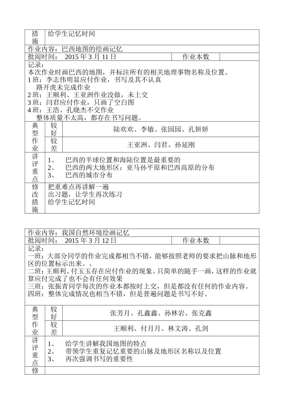 初中地理作-业-批-改-记-录_第3页
