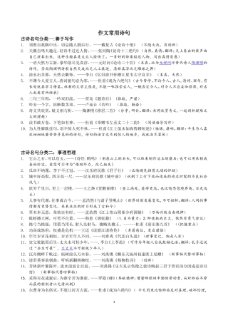 初中高中作文通用古诗词