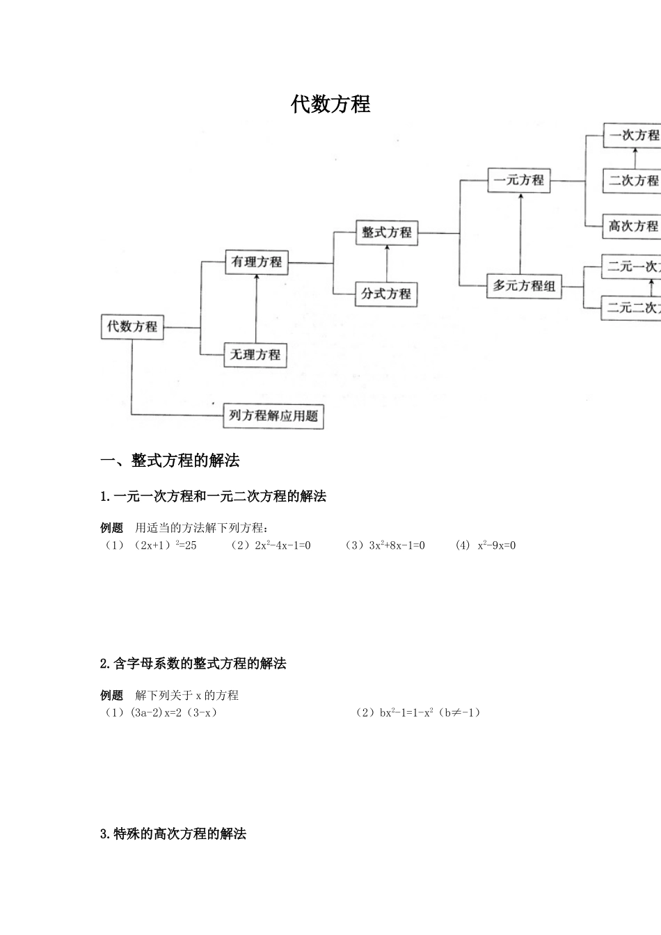初中各类方程的解法及练习_第1页