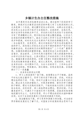 乡镇计生办主任整改措施