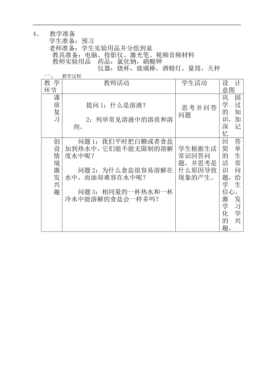 初中化学《溶解度》教学设计_第2页