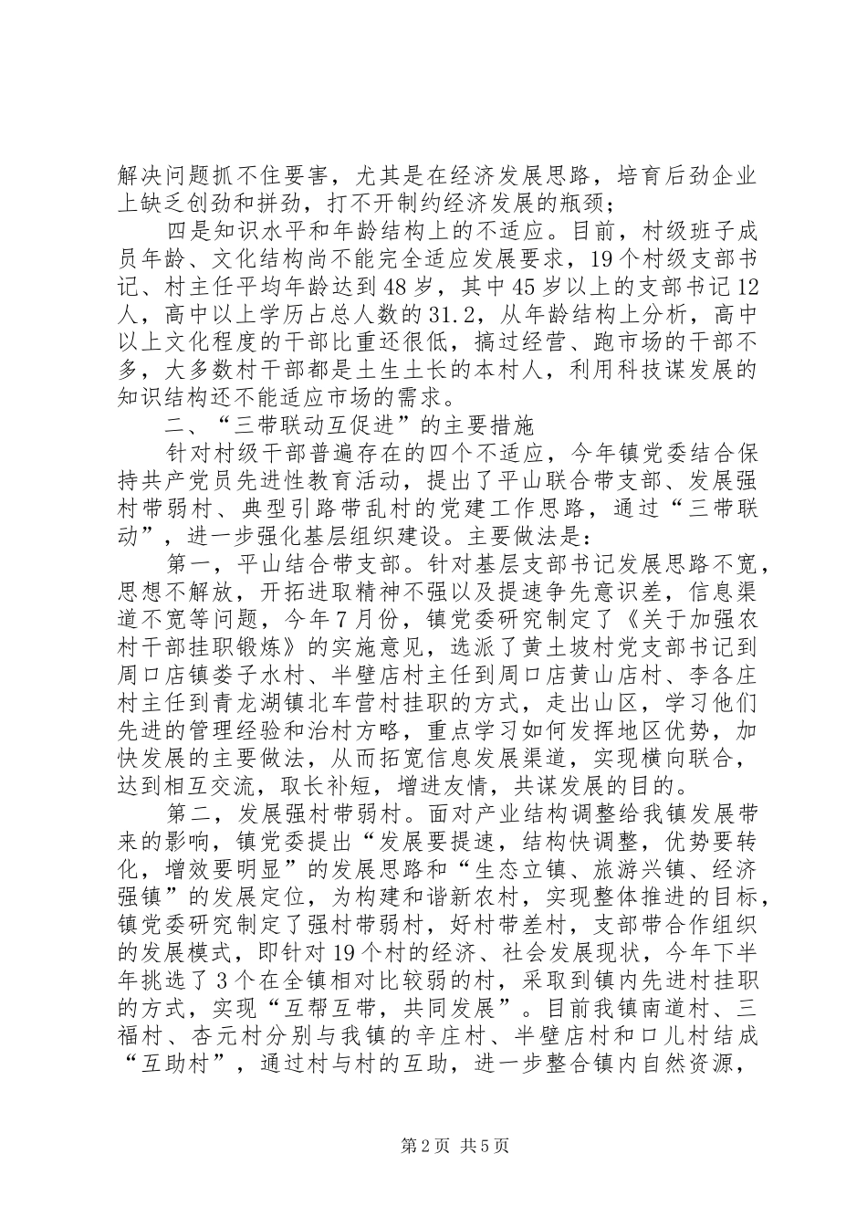 乡镇加强基层组织建设的经验交流材料_第2页