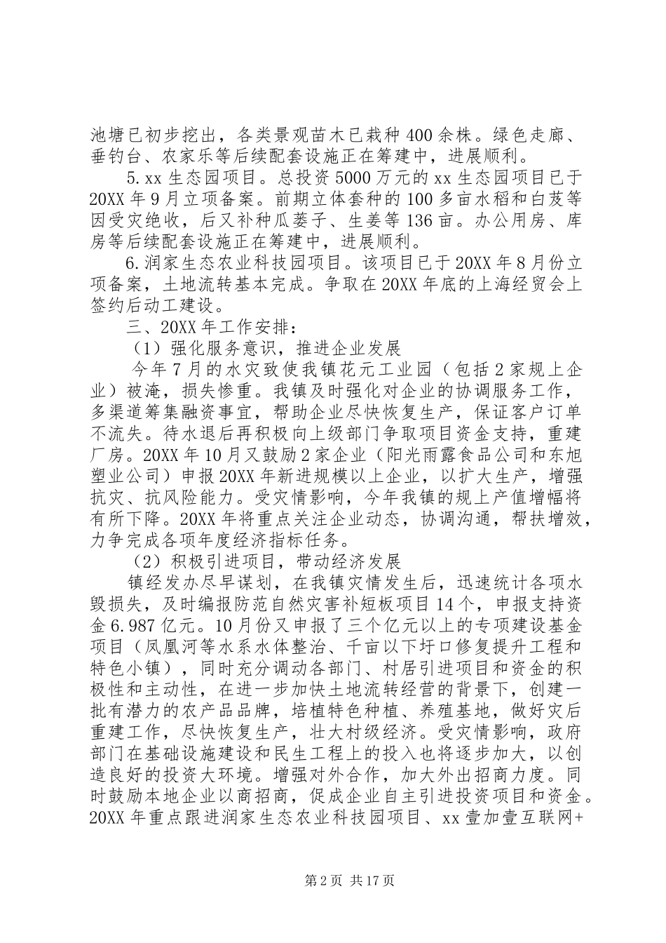 乡镇经发办工作总结及工作计划_第2页