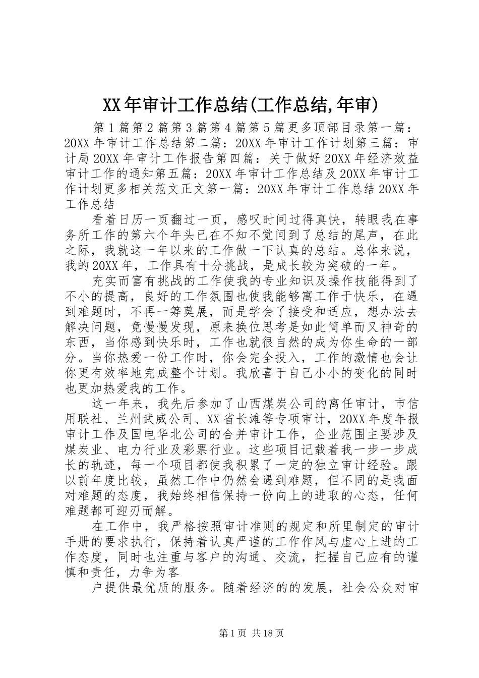 审计工作总结工作总结年审_第1页