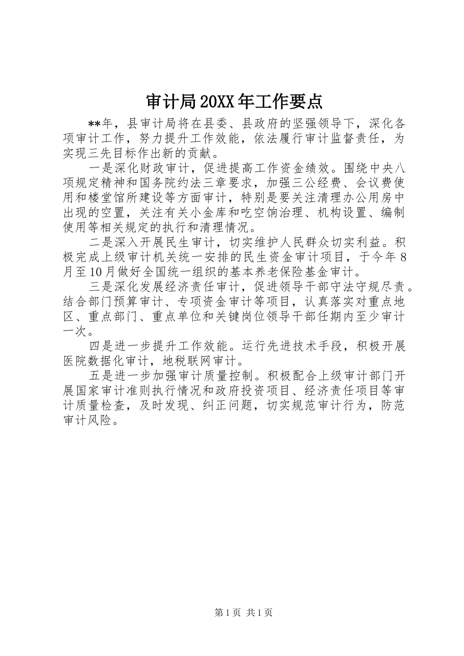 审计局工作要点_第1页